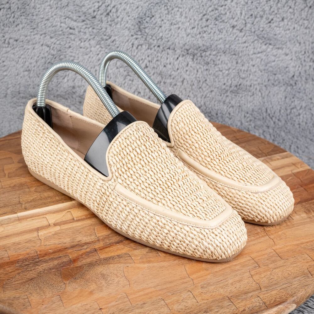 Stuart Weitzman Beige Woven Loafers